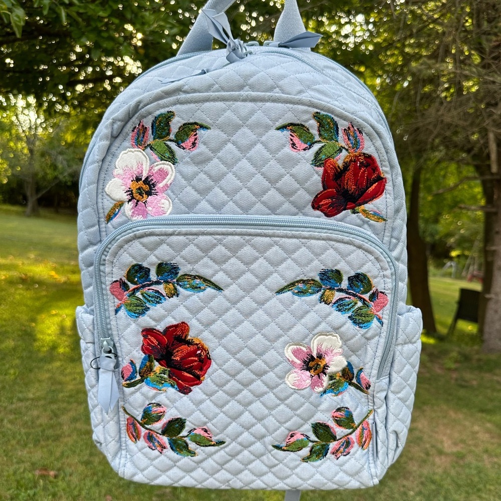 Vera Bradley Campus Backpack Sea Air Floral NWT - Picture 2 of 11